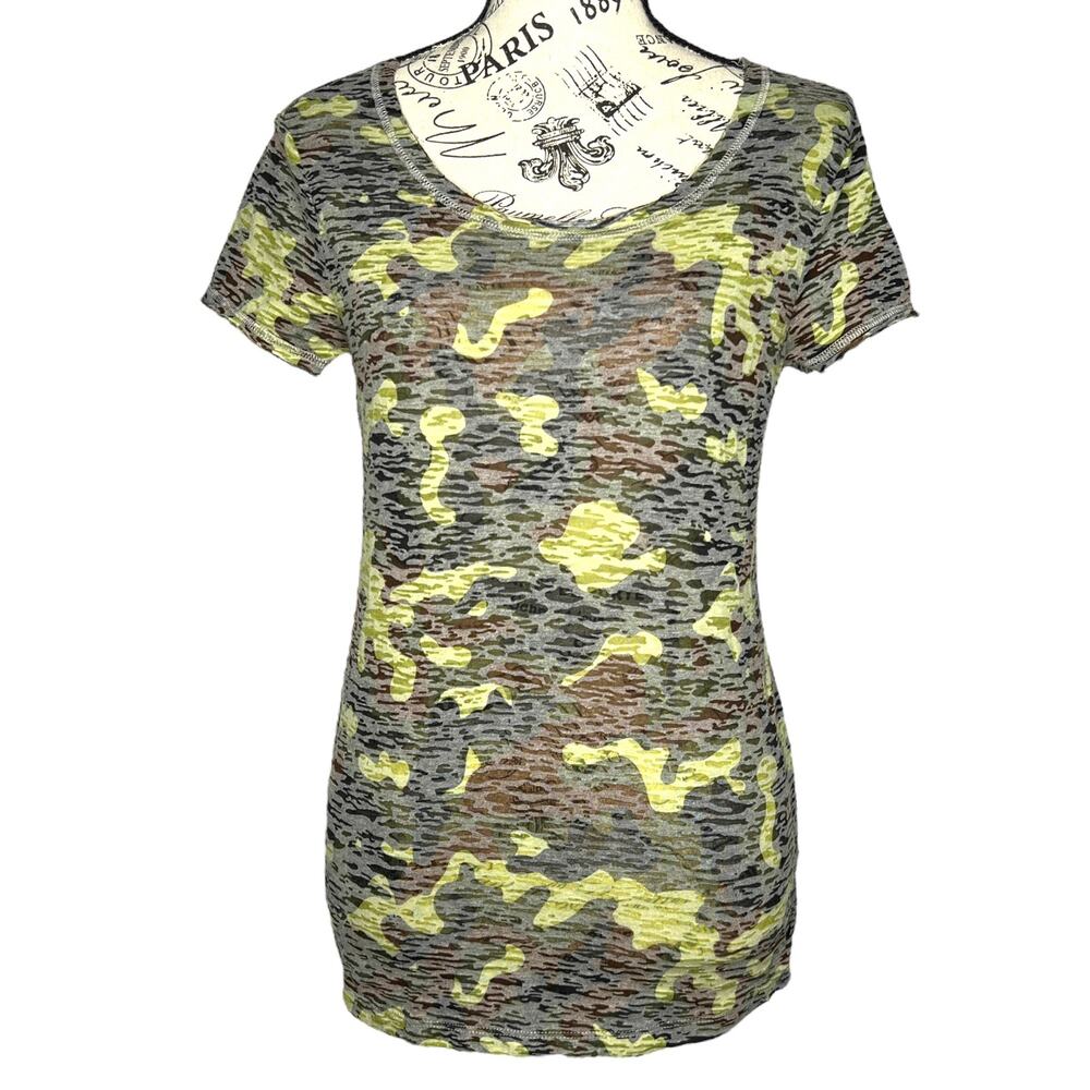 Cato (S) Camouflage Semi-Sheer Short Sleeve Round Neck Tee